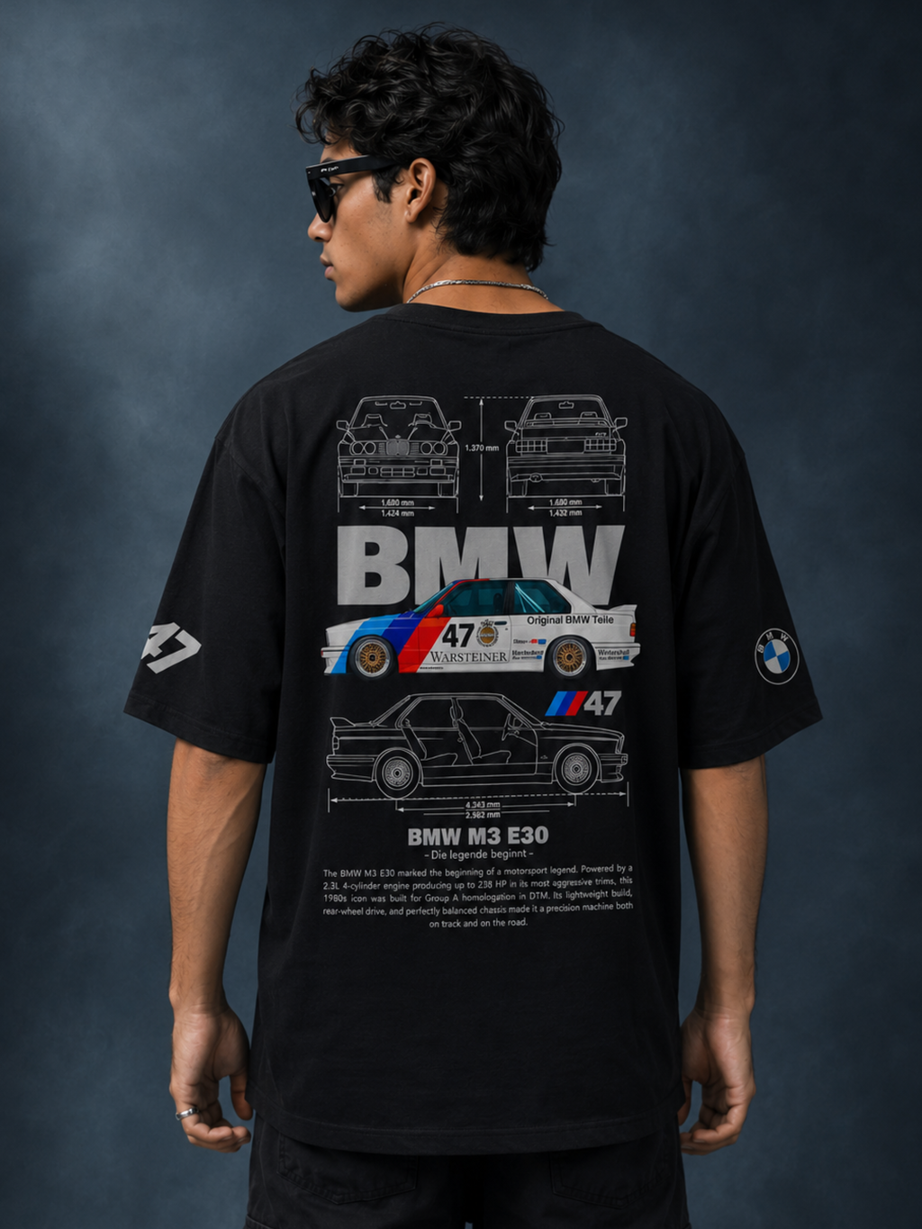 E30 Racing Heritage Oversized T-Shirt | Motorsport Graphic Tee