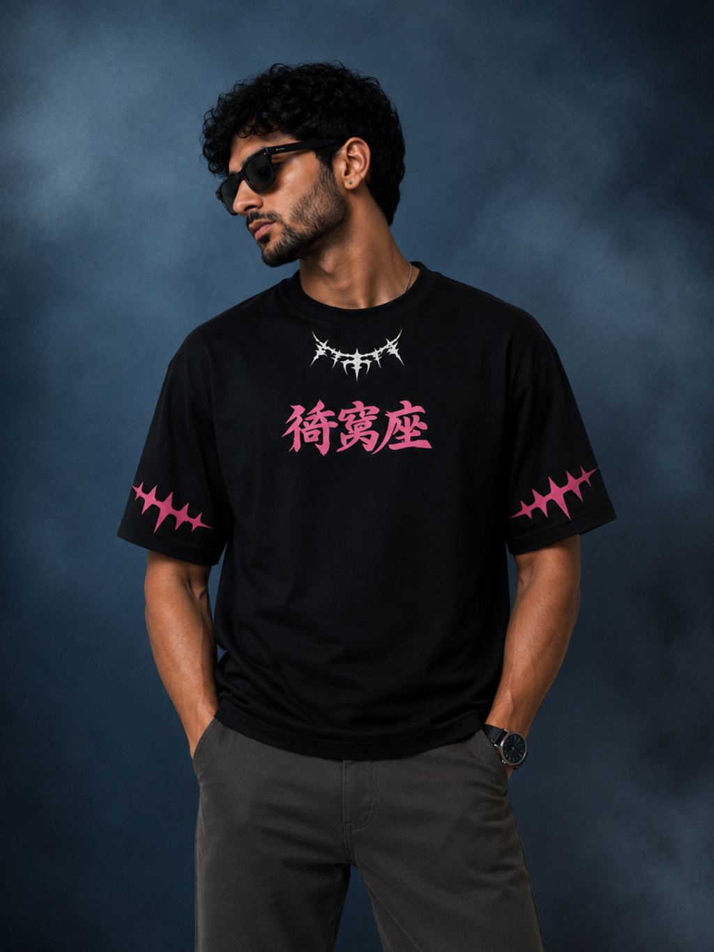 Oni Warrior Japanese Graphic Oversized T-Shirt | Samurai Streetwear Tee