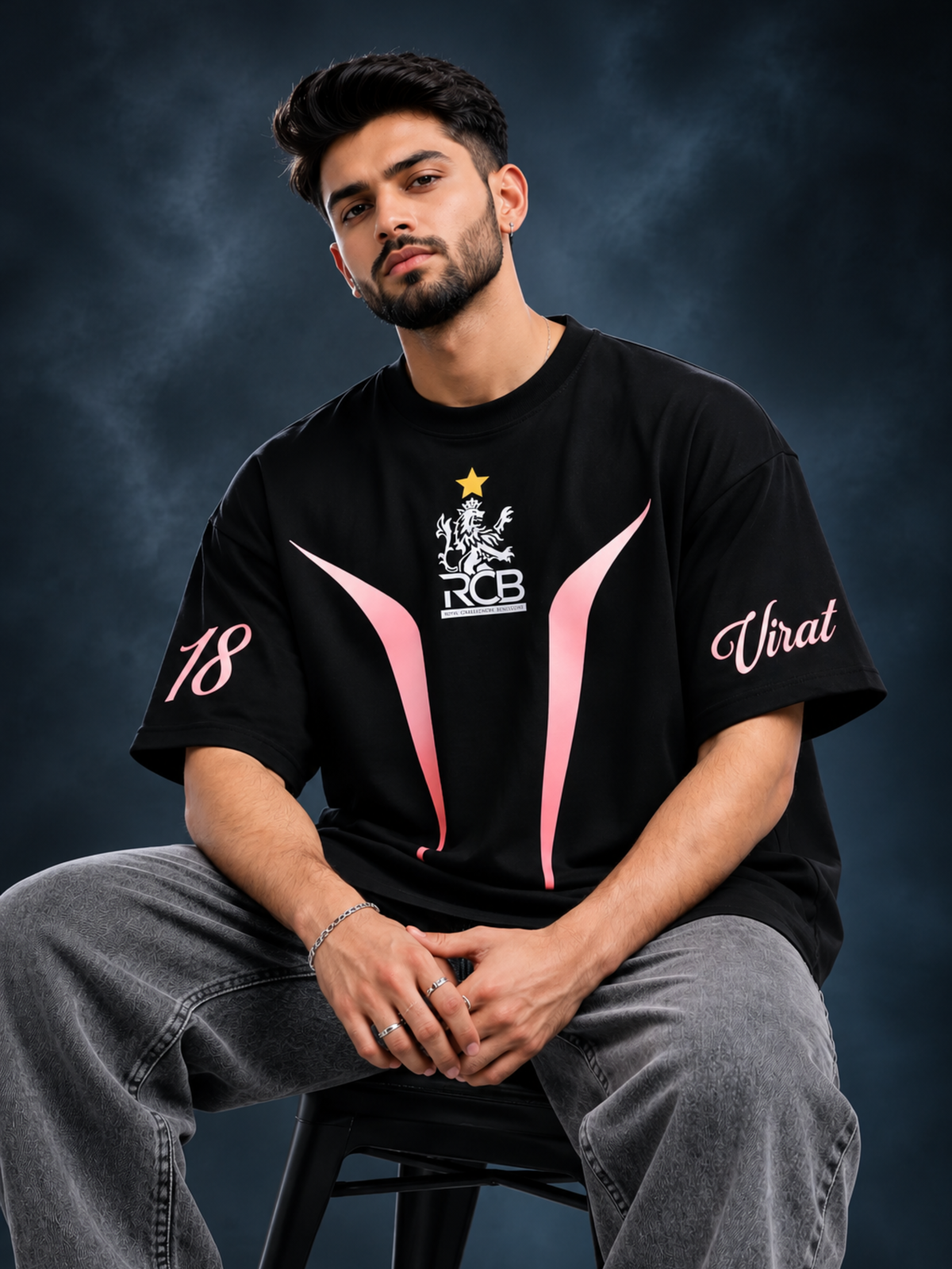 RCB Legacy Era Oversized T-Shirt | Cricket Graphic Streetwear Tee