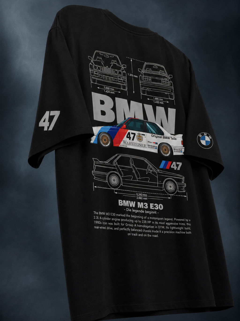E30 Racing Heritage Oversized T-Shirt | Motorsport Graphic Tee