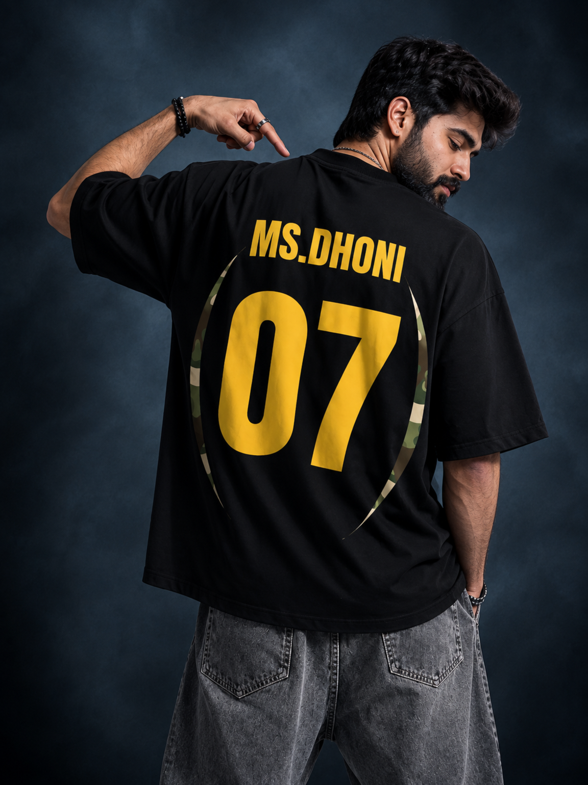 Captain 07 Oversized T-Shirt | Premium 240 GSM Cricket Tee