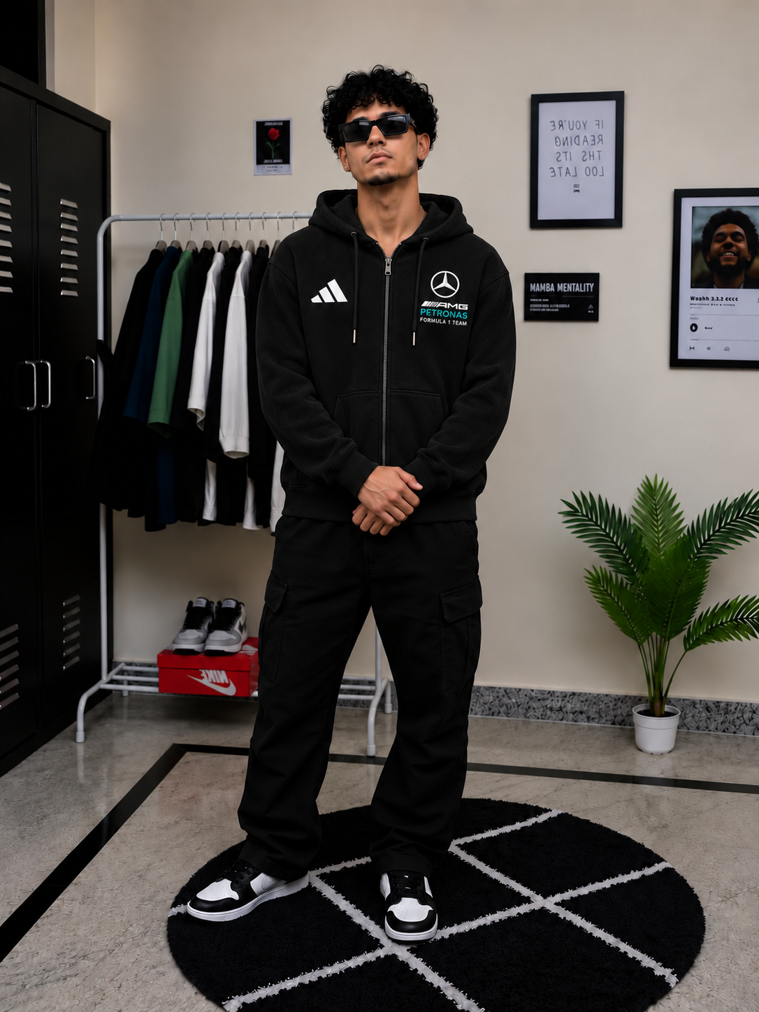 Mercedes-AMG Petronas Zip Hoodie – Black