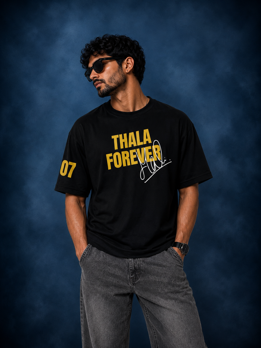 Thala Forever No. 7 Oversized T-Shirt | MS Dhoni Cricket Tee
