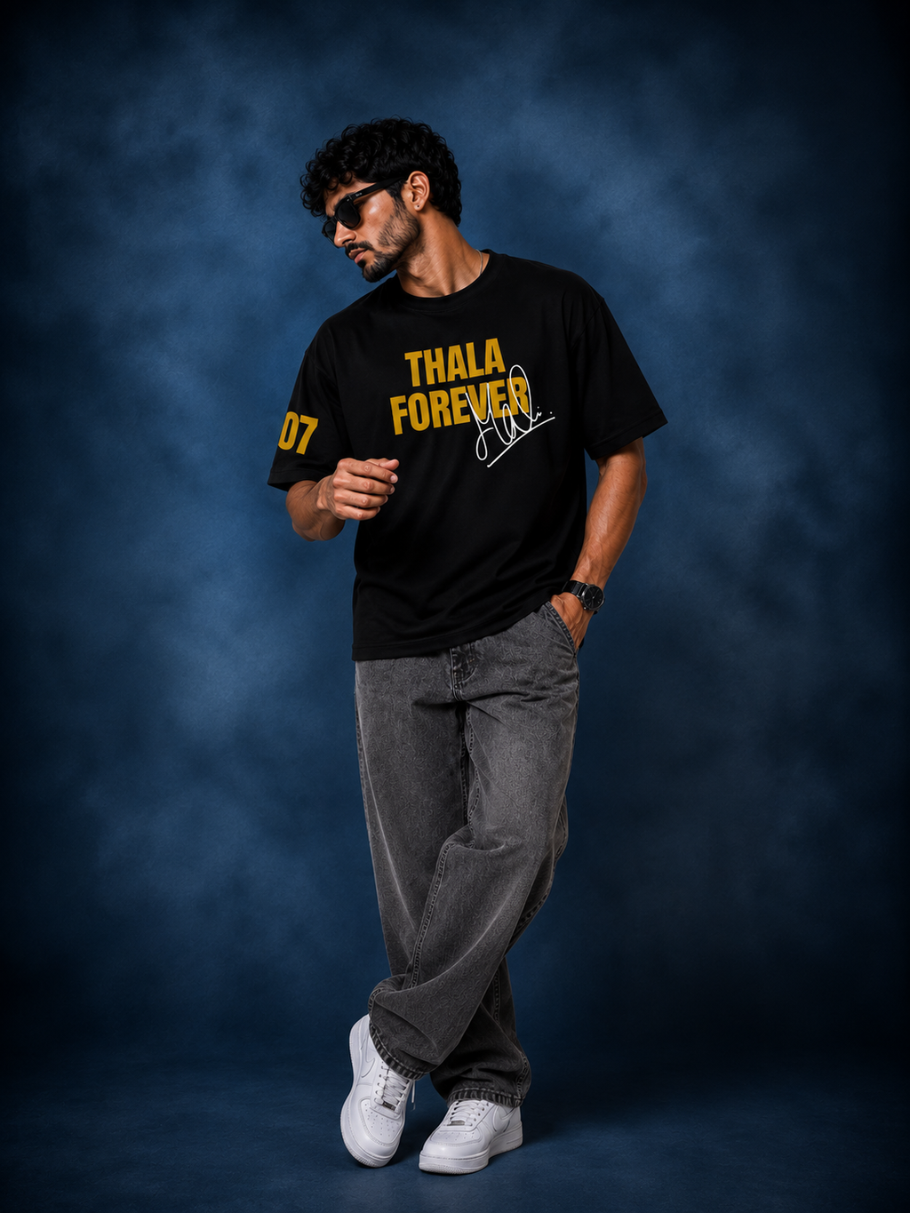 Thala Forever No. 7 Oversized T-Shirt | MS Dhoni Cricket Tee
