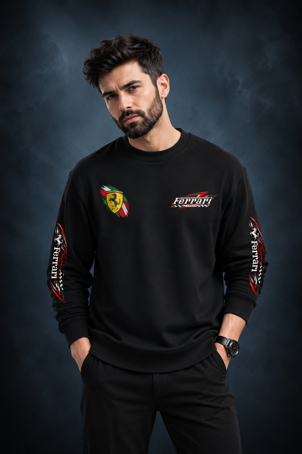 Ferrari Racing Graphic Oversized SweatShirt – Premium Cotton Streetwear Tee