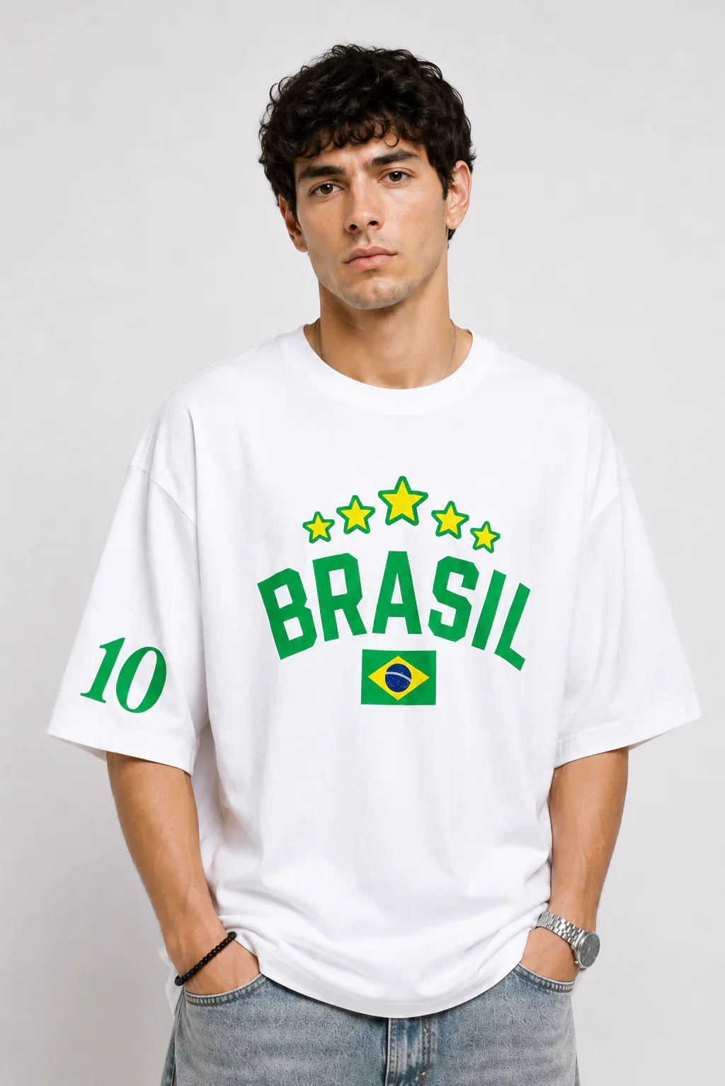 Brasil No.10 Oversized T-Shirt – W Edition Brasil No.10 Oversized T-Shirt – Black Edition
