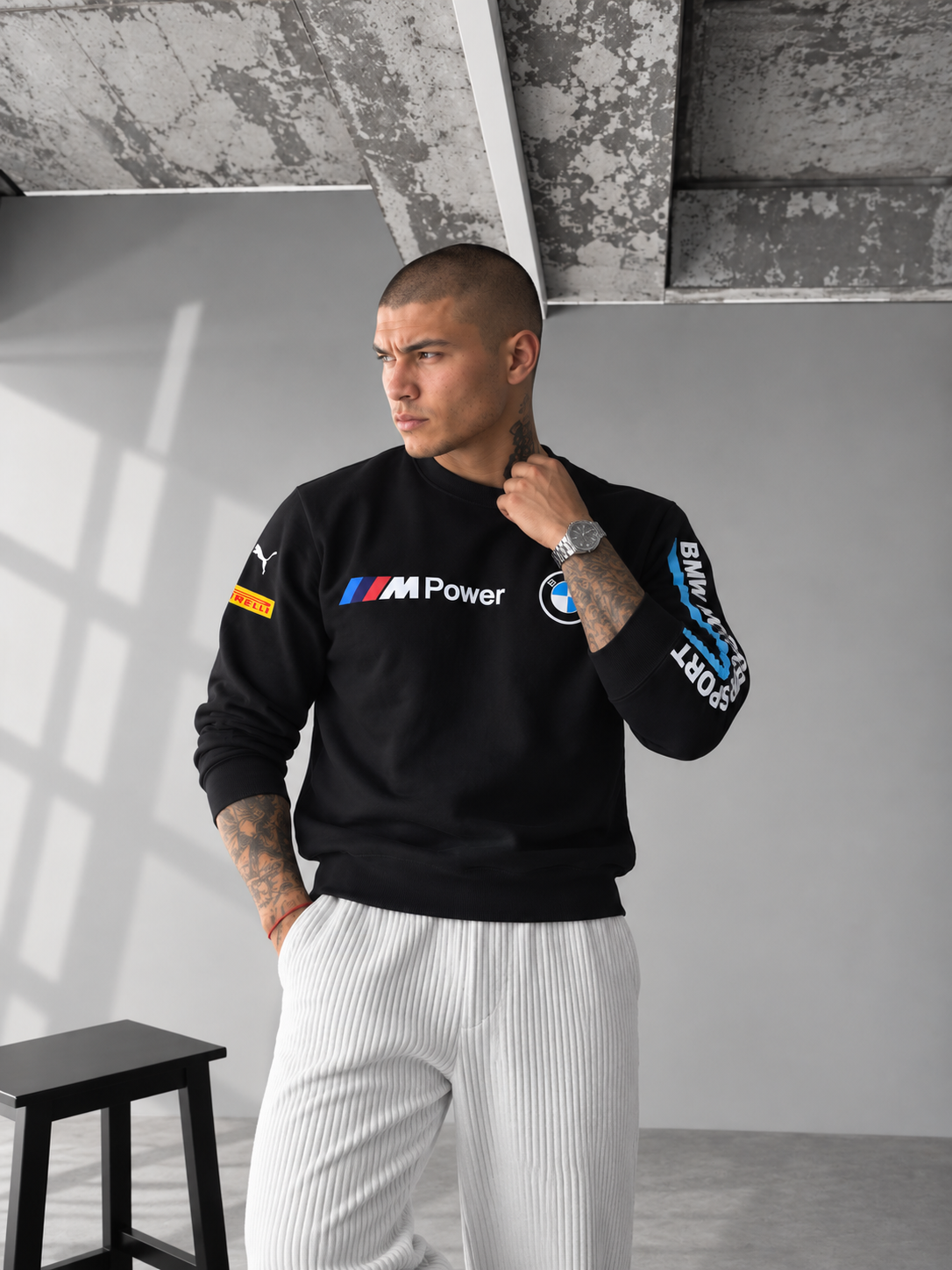 M Power Motorsport Crewneck Sweatshirt – Black