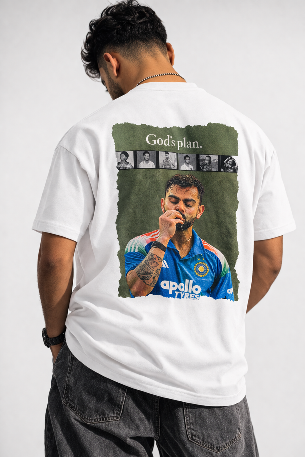 God’s Plan Oversized Boxy Fit T-Shirt white