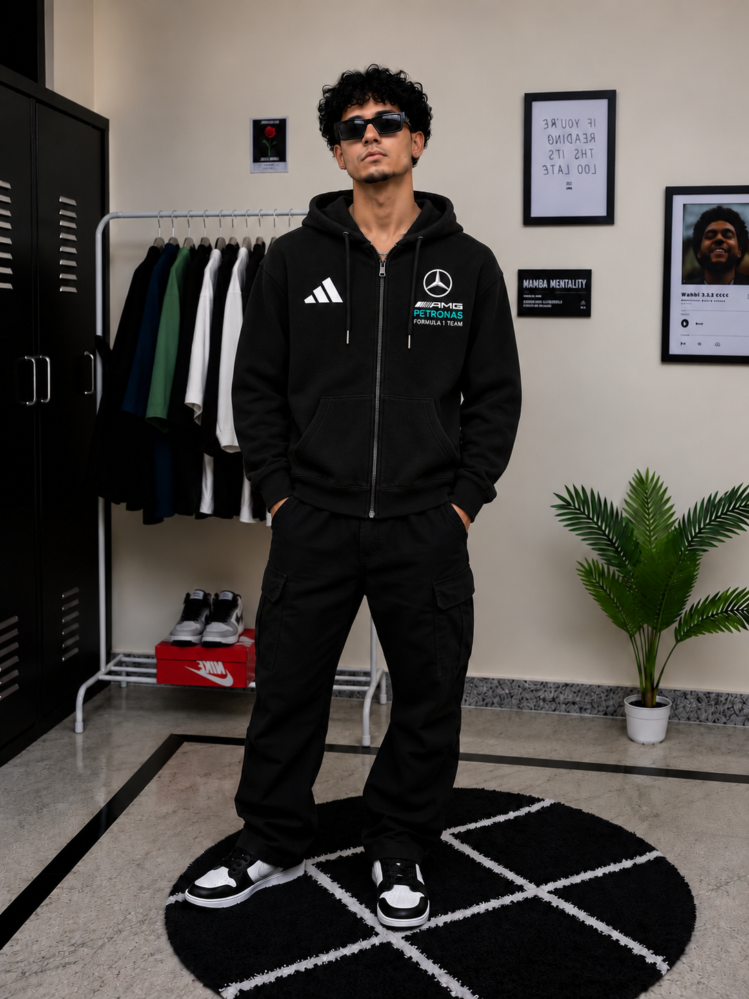 Mercedes-AMG Petronas Zip Hoodie – Black