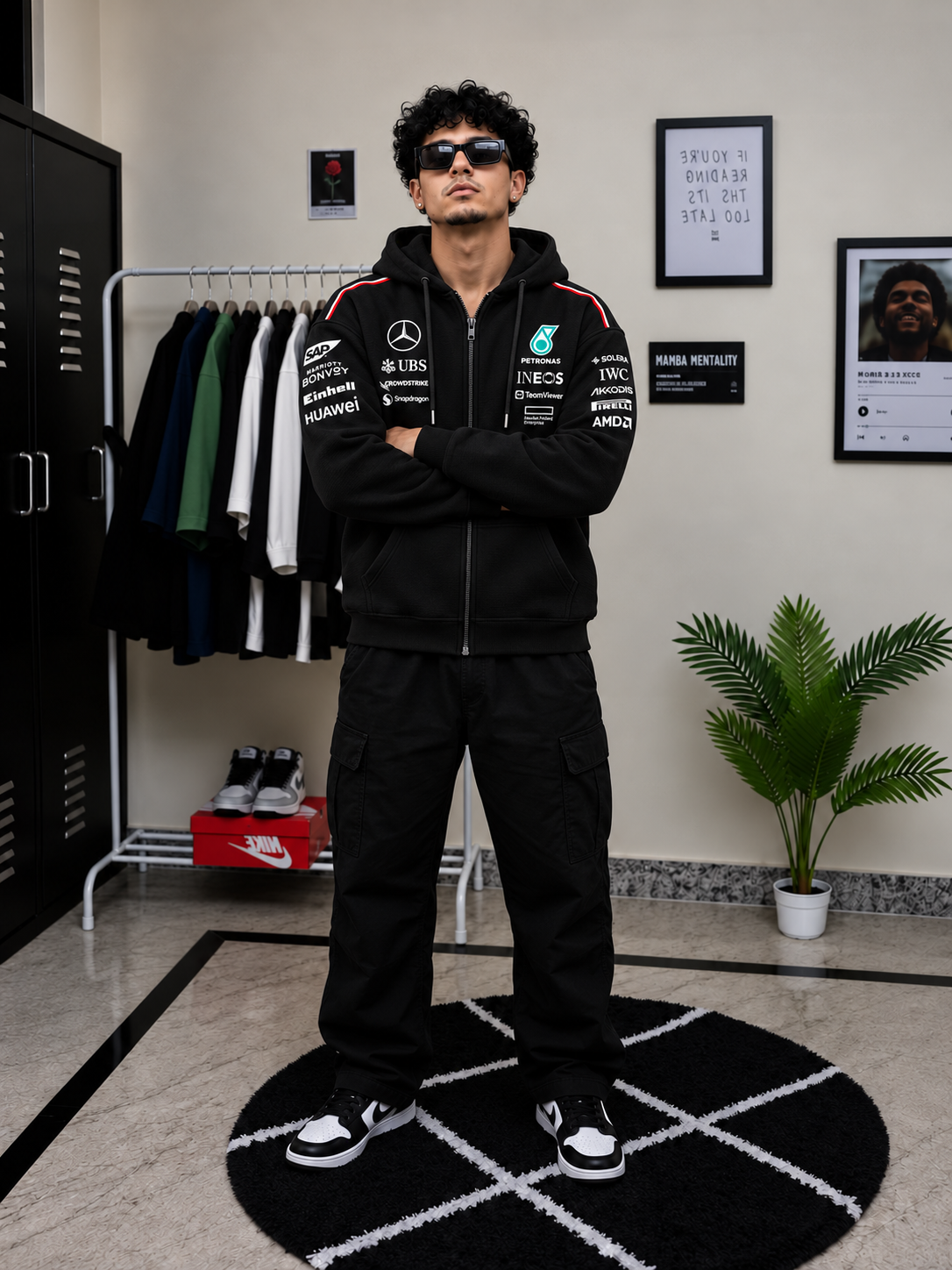 Mercedes-AMG Petronas F1 Team Pit Lane Zip Hoodie – Black