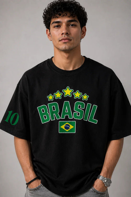 Brasil No.10 Oversized T-Shirt – Black Edition