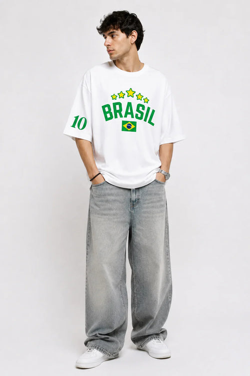 Brasil No.10 Oversized T-Shirt – W Edition Brasil No.10 Oversized T-Shirt – Black Edition