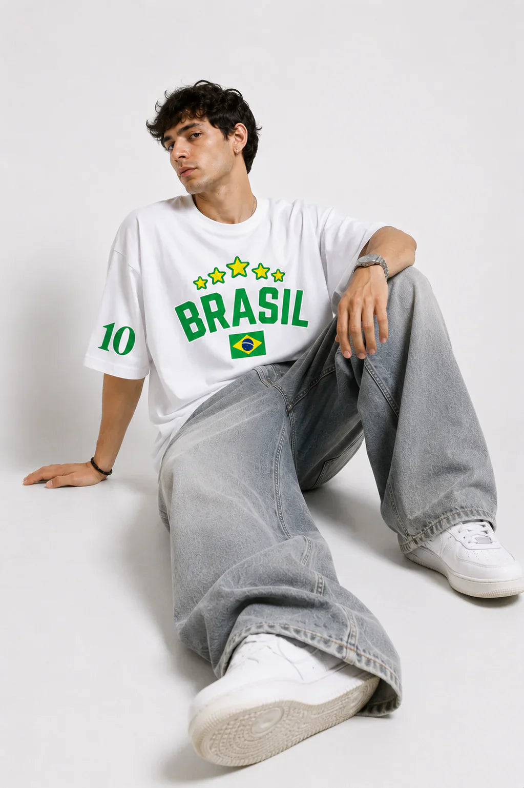 Brasil No.10 Oversized T-Shirt – W Edition Brasil No.10 Oversized T-Shirt – Black Edition